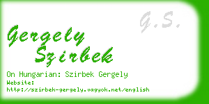 gergely szirbek business card